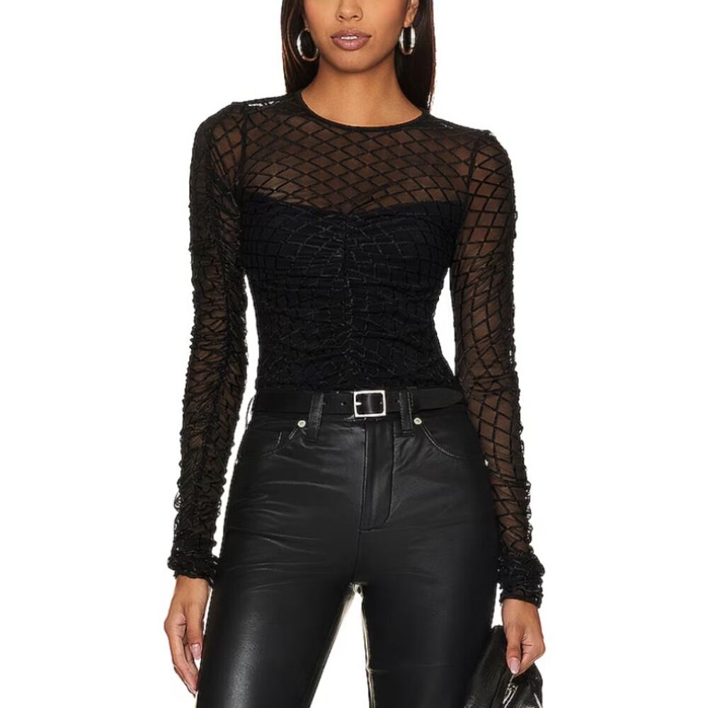 Amanda Uprichard 'Safira' Black Top Size M